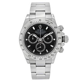 Rolex Cosmograph Daytona 40mm Steel Black Index Dial Automatic Mens Watch