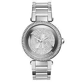 Michael Kors Parker 39mm Steel Silver Logo Dial Quartz Ladies Watch