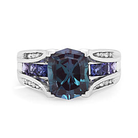 True London Blue Topaz & Diamond Band Ring