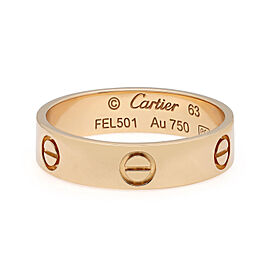 Cartier Love Classic Ring 18K Yellow Gold Size 63 US 10.5