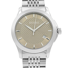 Gucci G-Timeless Date Stainless Steel Bronze Dial Quartz Mens Watch