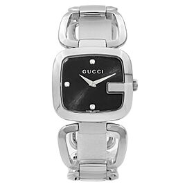 Gucci G-Gucci Stainless Steel Diamond Black Dial Quartz Ladies Watch