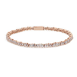 Rachel Koen 3.13Cttw Baguette Cut Diamond Tennis Bracelet