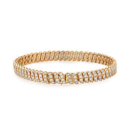 True 3.80Cttw Round Cut Diamond Bracelet 18K Yellow Gold 7 Inches