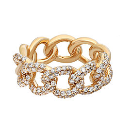 True 0.95Cttw Pave Set Diamond Chain Link Ring