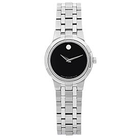 Movado Metio 26mm Stainless Steel Black Dial Quartz Ladies Watch