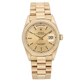 Rolex Day-Date 18K Yellow Gold Champagne Dial Automatic Mens Watch