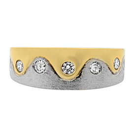 Rachel Koen 0.25Cttw Diamond Ladies Band Ring 14K Yellow & White Gold Size 5.75