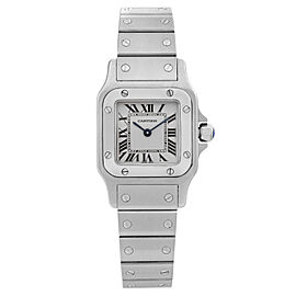 Cartier Santos Galbee 24mm Steel Silver Roman Dial Quartz Ladies Watch