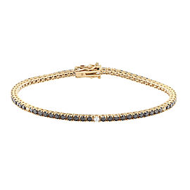 2.74Ctw Black Diamond & White Diamond Tennis Bracelet 14K Yellow Gold