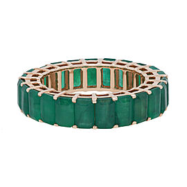 True Emerald Cut Emerald Eternity Band Ring 14K Yellow Gold