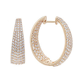 Rachel Koen 3.30Cttw Prong Set Round Diamond Hoop Earrings 18K Yellow Gold