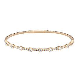 Rachel Koen 1.51Cttw Round Cut Diamond Flexible Bangle Bracelet 18K Yellow Gold