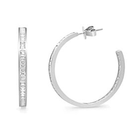 True 2.97Cttw Baguette Cut Diamond Hoop Earrings 18K White Gold