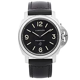 Panerai Luminor Base Logo 44mm Acciaio Black Dial Hand Wind Mens Watch