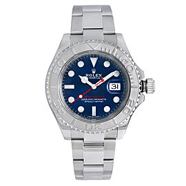 Rolex Yacht-Master 40mm Steel Platinum Blue Dial Oyster Mens Watch