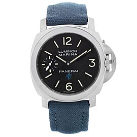 Panerai Luminor Marina Logo Acciaio 44mm Steel Black Dial Hand Wind