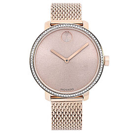 Movado Bold Shimmer 34mm Rose Gold Tone Rose Dial Quartz Ladies Watch