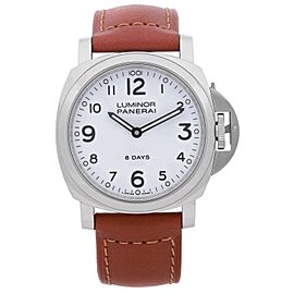 Luminor Base Steel White Dial Manual Winding Mens Watch