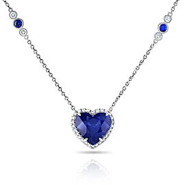 David Gross Heart Shaped Blue Sapphire Pendant