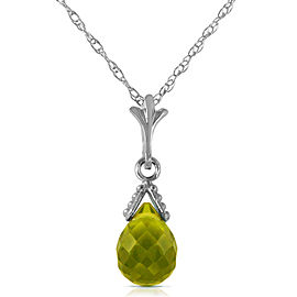 2.5 CTW 14K Solid White Gold Midst Of Memory Peridot Necklace