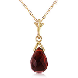 2.5 CTW 14K Solid Gold Necklace Briolette Garnet