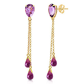 7.5 CTW 14K Solid Gold Eloquence Amethyst Earrings