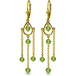 3 CTW 14K Solid Gold Paris Peridot Earrings