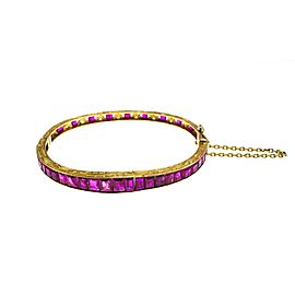 Gold and Ruby Bangle Bracelet