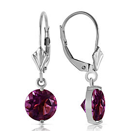 3.1 CTW 14K Solid White Gold Gifted Amethyst Earrings