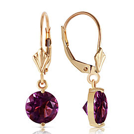 3.1 CTW 14K Solid Gold Prettygirl Amethyst Earrings