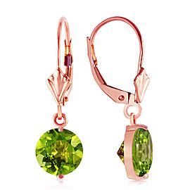 3.1 CTW 14K Solid Rose Gold Youth Peridot Earrings