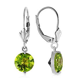 3.1 CTW 14K Solid White Gold In You I Trust Peridot Earrings