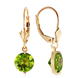 3.1 CTW 14K Solid Gold Charmed Life Peridot Earrings