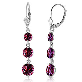 7.2 CTW 14K Solid White Gold Stricken Love Amethyst Earrings