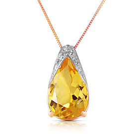 5 CTW 14K Solid Rose Gold Necklace Natural Citrine