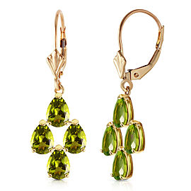 4.5 CTW 14K Solid Gold Parisienne Peridot Earrings