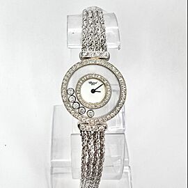 CHOPARD HAPPY DIAMONDS 23mm Quartz 18K White Gold Factory DIAMOND Watch