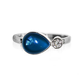 Sterling Silver London Blue Topaz, White Topaz Ring