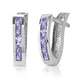 0.95 CTW 14K Solid White Gold Consequences Tanzanite Earrings