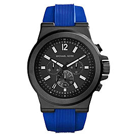 Michael Kors MK8357 Dylan Chronograph Black Dial Blue Silicone Mens Watch