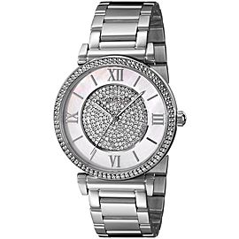 Michael Kors MK3355 Catlin Mother of Pearl Crystal Dial Stainless Steel 36mm Womens Watch