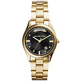 Michael Kors MK6070 Gold Plated Stainless Steel Black Dial Quartz 33mm Women's Watch