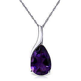 5 CTW 14K Solid White Gold Tireless Amethyst Necklace