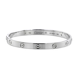 Cartier Love 18K White Gold Bangle Bracelet Size 18