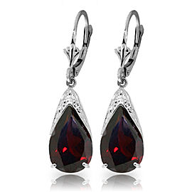 10 CTW 14K Solid White Gold Leverback Earrings Natural Garnet