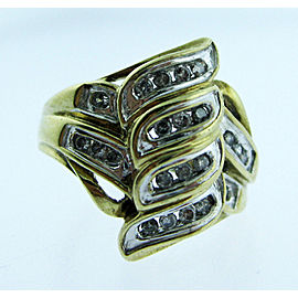 10K YELLOW GOLD DIAMOND LADIES RING SIZE 7