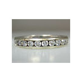 14K WHITE GOLD DIAMOND BAND LADIES RING SIZE 7.5