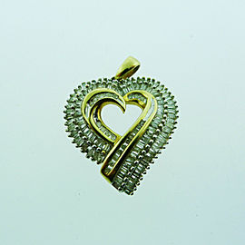 10k Yellow Gold Diamond Heart Pendant Charm