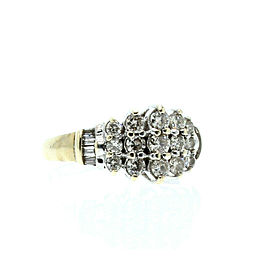 14K GOLD DIAMOND CLUSTER LADIES RING SIZE 7